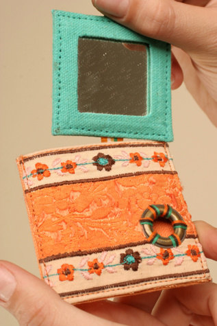 Embroidered Pocket Mirror