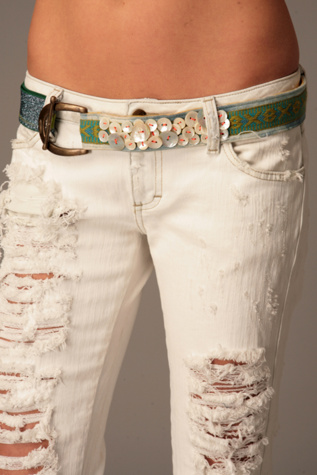 Embroidered Side Stretch Belt