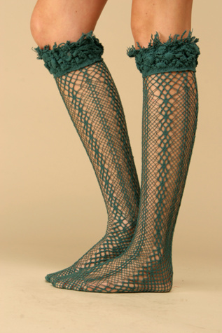 Shredded Crochet Knee Socks