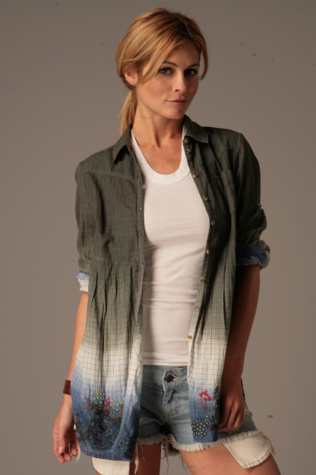 Dip Dyed Long Sleeved Tattersall