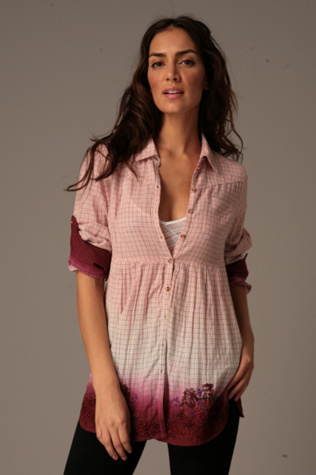 Dip Dyed Long Sleeved Tattersall