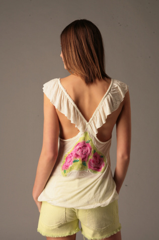 Solid Ruffle Sleeveless Top