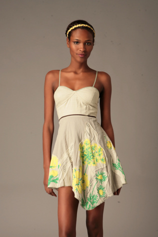 Flower Applique Corset Dress
