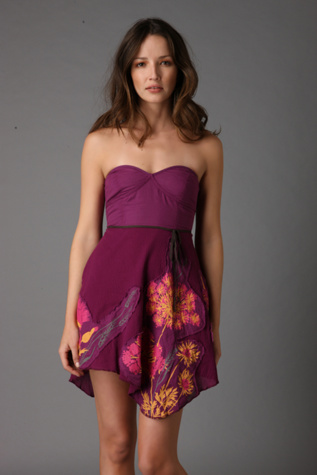 Flower Applique Corset Dress