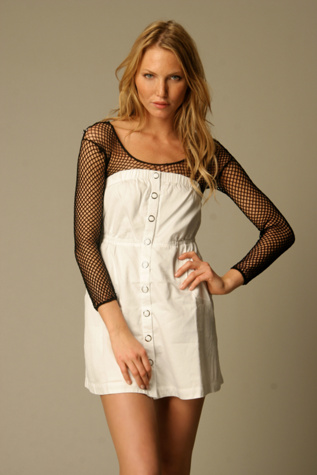 Solid Snap Front Tube Dress