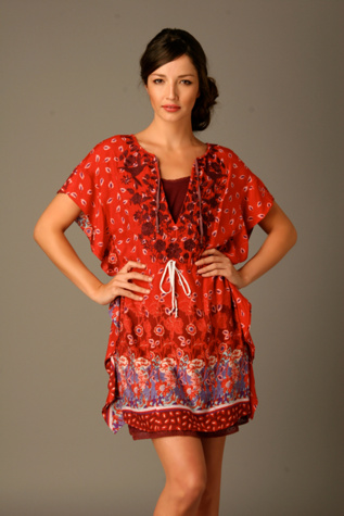 Flower Embroidered Kaftan