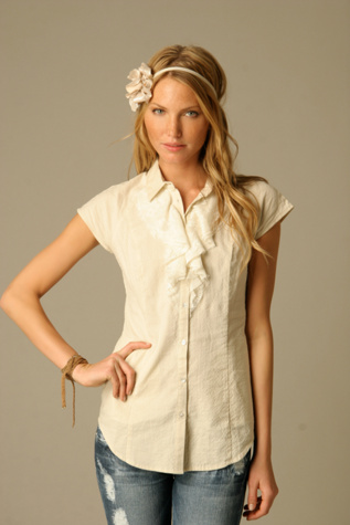Menswear Ruffle Top