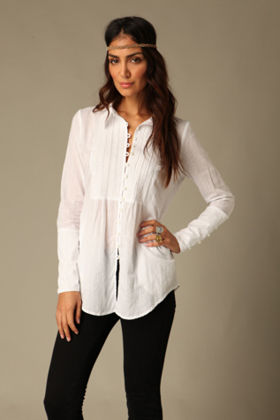 Tuxedo Button Up Top