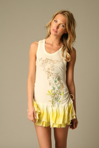 Free People Clothing Boutique > Printed Ruffle Bottom Tunic :  tunic