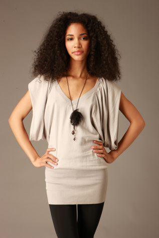 Solid Deep V Tunic