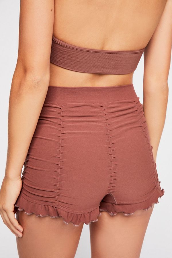 black ruched shorts