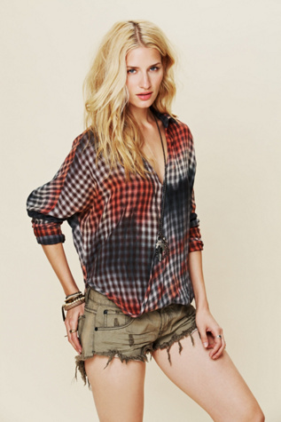 Plaid Wrap Top