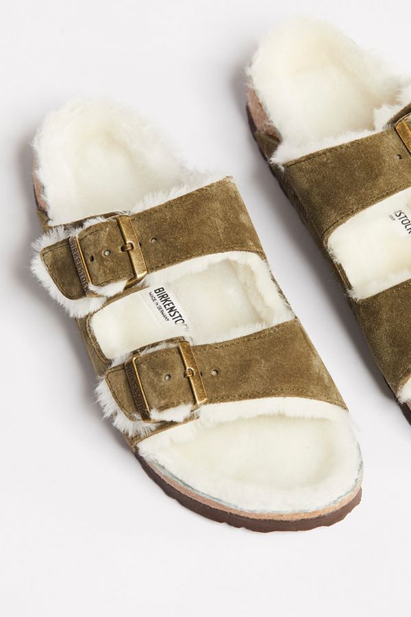 shearling birkenstocks nude