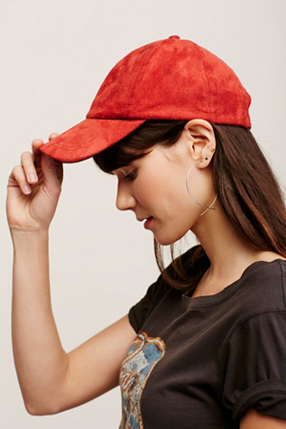 Williamsburg Faux Suede Baseball Hat by Free People