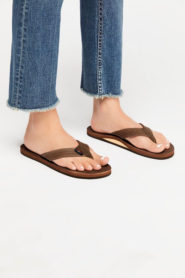 rainbow dark brown flip flops