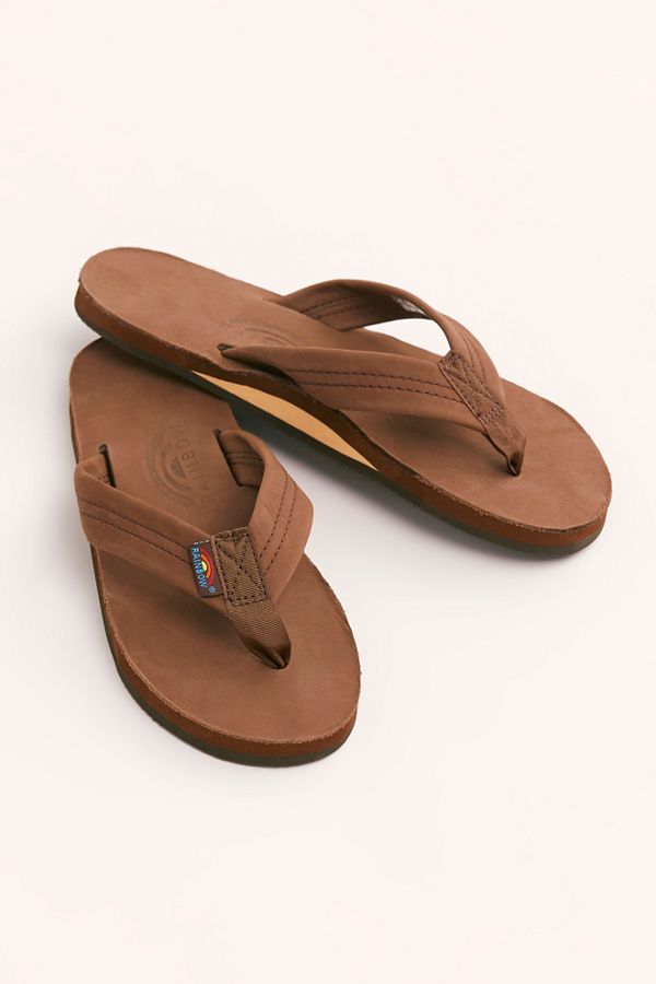green rainbow flip flops