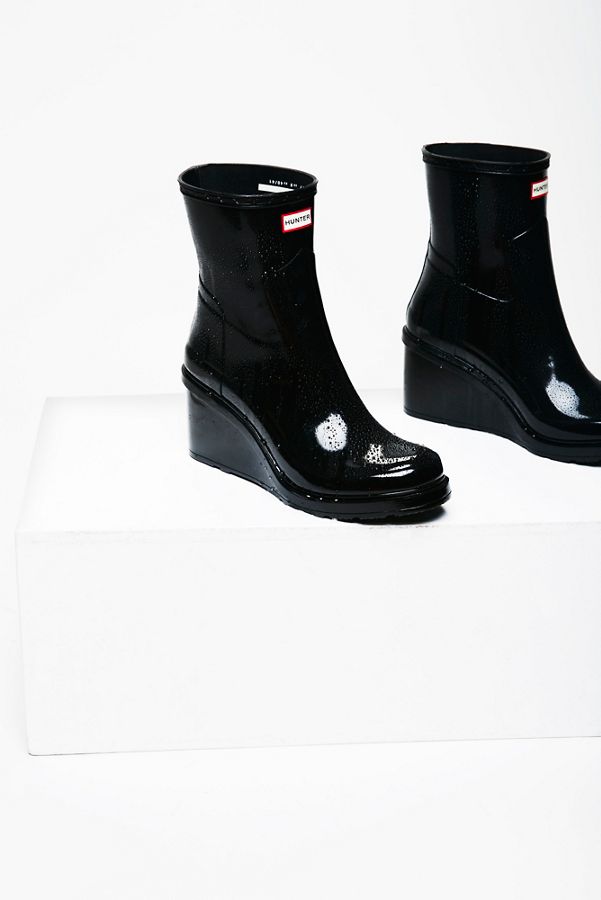 hunter wedge rain boots short