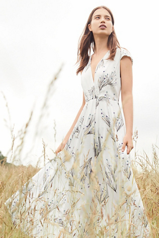 Free People - Printed Retro Midi Dress