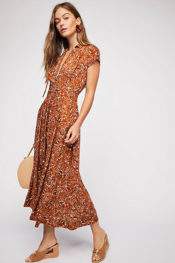 '40s Printed Midi Dress | Free People UK