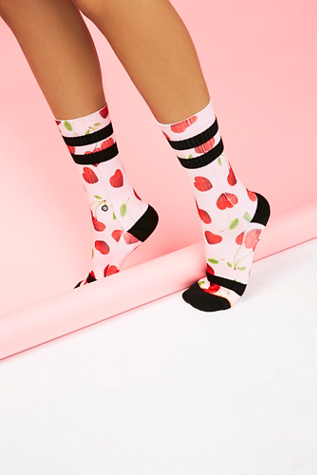 Cherry Hearts Crew Sock by Stance