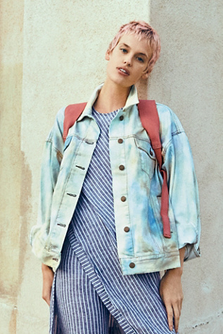 Free People - Tie Dye Denim Trucker