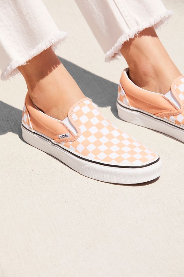 checkered slip ons