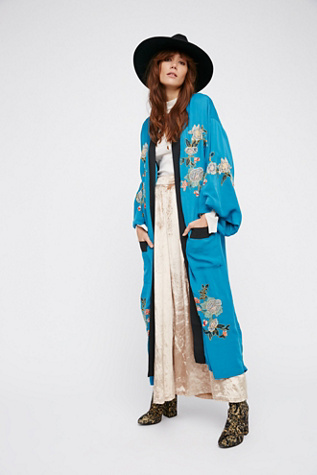 Free People - Floral Embroidered Kimono
