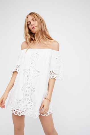 Free People - Battenburg Off-The-Shoulder Mini Dress