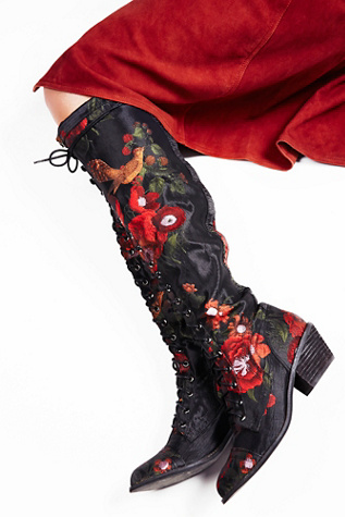 Jeffrey Campbell - Floral Joe Lace Up Boot