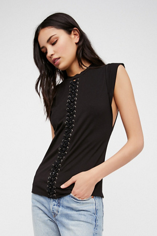 Blank NYC - Sleeveless Lace Up Tee