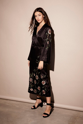 Free People - Embroidered Wrap Kimono Dress