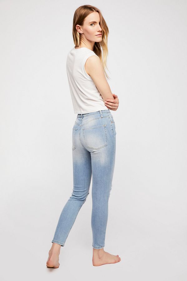 High Rise Busted Skinny Jeans Free People