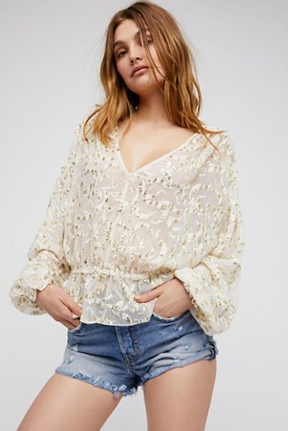 Free People - Smile Away Embellished Top