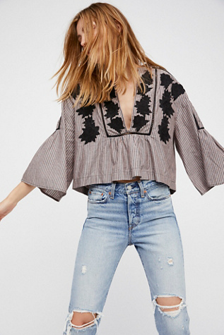 Free People - Liya Embroidered Top