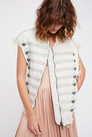 Free People - Embroidered Officer Denim Vest