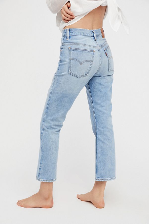 levi's cropped white jeans