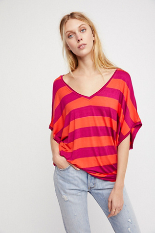 We The Free - Striped Georgia Peach Tee