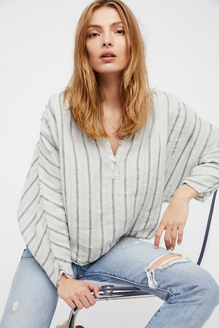 Free People x CP Shades - Striped Dolman Swing Blouse