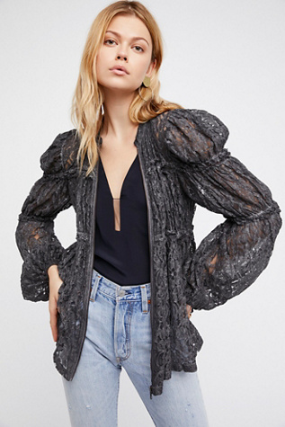Free People - Ruched Lace Jacket