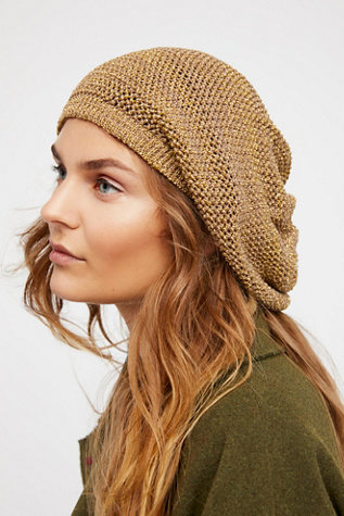 Free People - Metallic Knit Slouchy Beret