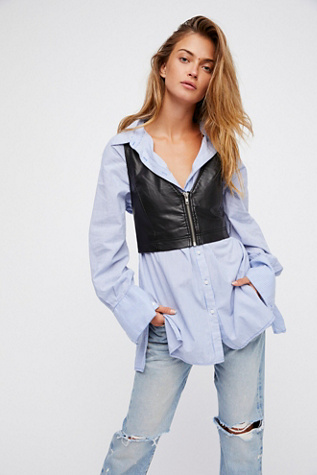 Free People - Layered Up Vegan Leather Vest