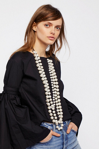 Free People - Selene Statement Pearl Necklace