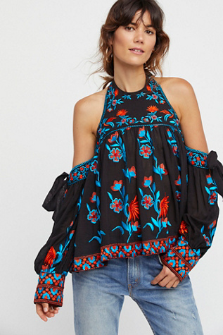 Free People - Jasmine Blooms Embroidered Top