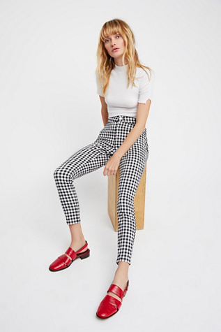Free People - Gingham Skinny Pants