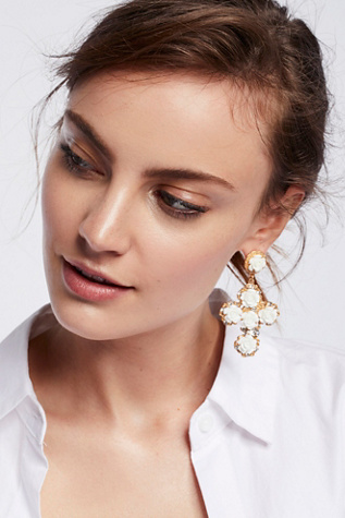 Zhuu - Rose Cross Statement Earrings