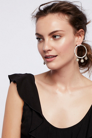 Lena Bernard - Pearl Drop Front Facing Hoops