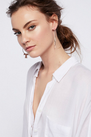 Free People - Molten Cross Brass Hoops