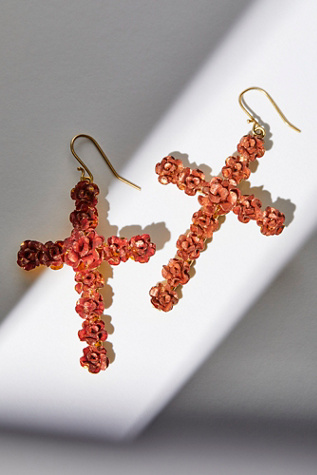 Virgin Saints &amp; Angels - Rose Cross Earrings