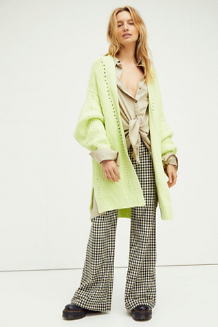 Free People Nightingale Cardi In Zested Lime