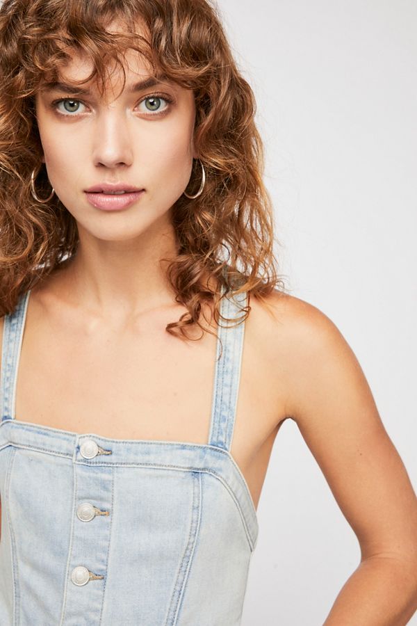 Slide View 3: Button-Front Denim Jumper